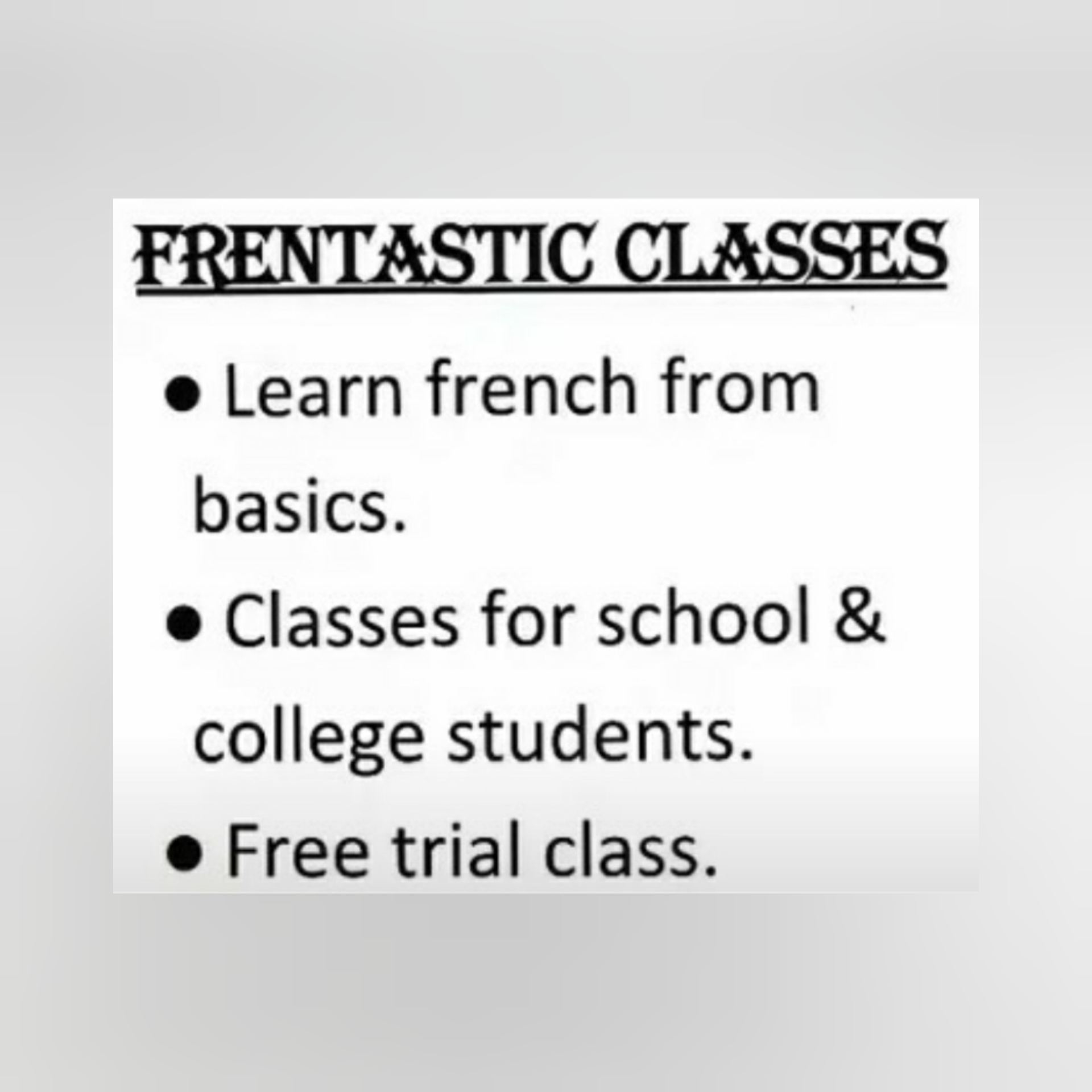Frentastic Tuition Classes