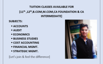 Classes for 11th,12th,B.COM,M.COM,CA-Found.& Inter